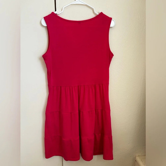 Pink slip on dress with accent buttons - Picture 5 of 7